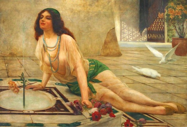 British Harem girl at a fountain Print